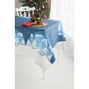 Ays Home Mavi  Christmas Yılbaşı  Yemek Masa Örtüsü