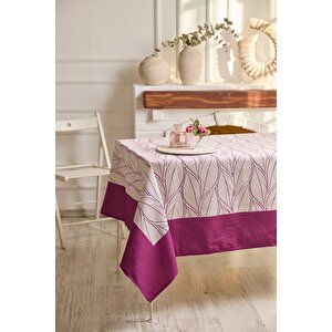 Ays Home Mürdüm Yapraklı  Masa Örtüsü