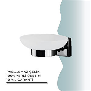 İgk Yapi - Çelik Banyo Vizyon Mat Siyah Montajlı Sabunluk (vz10-003.4)
