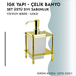 İgk Yapi - Çelik Banyo Vizyon Gold Set Üstü Sıvı Sabunluk (vz10-020.1)