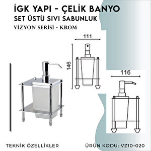 İgk Yapi - Çelik Banyo Vizyon Set Üstü Sıvı Sabunluk (vz10-020)