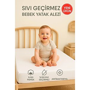 70x120 Sıvı Geçirmez Bebek Alezi | %100 Pamuklu Çocuk Yatak Koruyucu Alez | Park Beşik| Kreş Anaokulu Alezi 70x120 cm