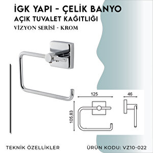 İgk Yapi - Çelik Banyo Vizyon Açık Tuvalet Kâğıtlığı (vz10-022)