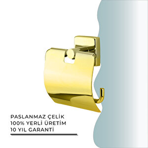 İgk Yapi - Çelik Banyo Vizyon Gold Geniş Kapaklı Tuvalet Kâğıtlığı (vz10-007.1)