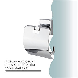 İgk Yapi - Çelik Banyo Vizyon Geniş Kapaklı Tuvalet Kâğıtlığı (vz10-007)