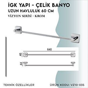 İgk Yapi - Çelik Banyo Vizyon Uzun Havluluk 60cm (vz10-035)