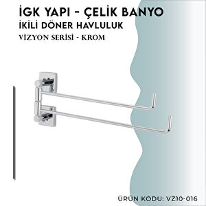 İgk Yapi - Çelik Banyo Vizyon İkili Döner Havluluk (vz10-016)