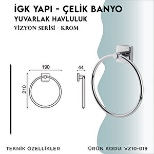 İgk Yapi - Çelik Banyo Vizyon Yuvarlak Havluluk (vz10-019)
