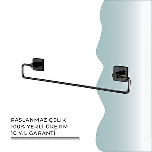 İgk Yapi - Çelik Banyo Vizyon Mat Siyah Uzun Havluluk 45cm (vz10-006.4)