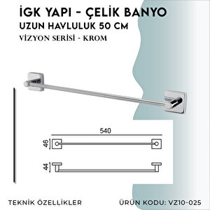 İgk Yapi - Çelik Banyo Vizyon Uzun Havluluk 50cm (vz10-025)