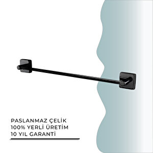 İgk Yapi - Çelik Banyo Vizyon Mat Siyah Uzun Havluluk 50cm (vz10-025.4)