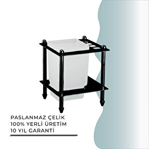 İgk Yapi - Çelik Banyo Vizyon Mat Siyah Set Üstü Diş Fırçalık (vz10-021.4)