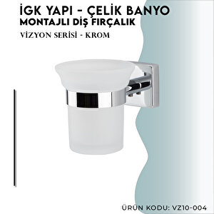 İgk Yapi - Çelik Banyo Vizyon Montajlı Diş Fırçalık (vz10-004)