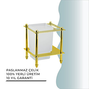 İgk Yapi - Çelik Banyo Vizyon Gold Set Üstü Diş Fırçalık (vz10-021.1)