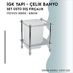 İgk Yapi - Çelik Banyo Vizyon Set Üstü Diş Fırçalık (vz10-021)
