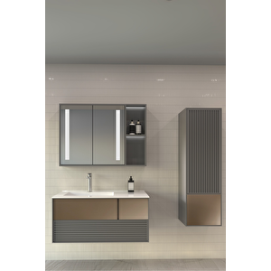 Boneta 100 Cm Banyo Dolabı - Boy Dolap Dahil