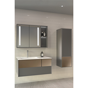 Boneta 100 Cm Banyo Dolabı - Boy Dolap Dahil