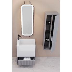 Greta 65 Cm Banyo Dolabı - Gri (boy Dolap Dahil)
