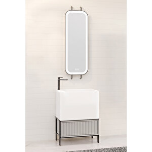 Greta 65 Cm Banyo Dolabı - Gri