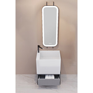 Greta 65 Cm Banyo Dolabı - Gri