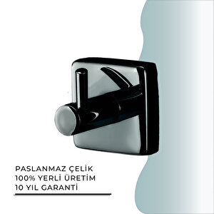 İgk Yapi - Çelik Banyo Vizyon Mat Siyah Tekli Askılık (vz10-036.4)