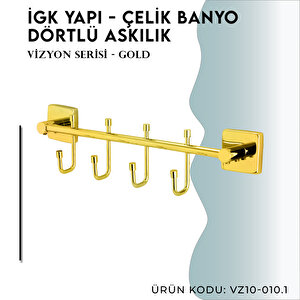 İgk Yapi - Çelik Banyo Vizyon Gold Dörtlü Askılık (vz10-010.1)