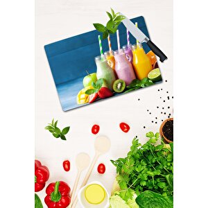 20x30 Cm Cam Kesme Tahtası Milkshake