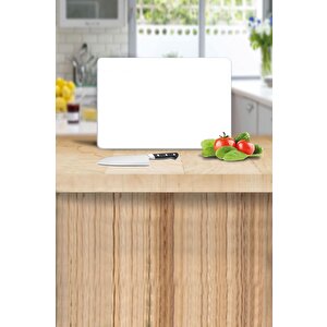 20x30 Cm Cam Kesme Tahtası Düz Beyaz
