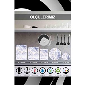 2' Li Takım 30x40 Cm Ve 20x30 Cm Model 1108 Desenli Cam Kesim Tablası Ve Ocak Koruma