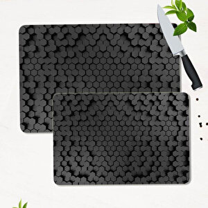 2' Li Takım 30x40 Cm Ve 20x30 Cm Model 1009 Desenli Cam Kesim Tablası Ve Ocak Koruma