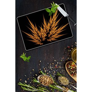 20x30 Cm Cam Kesme Tahtası Tek Başak