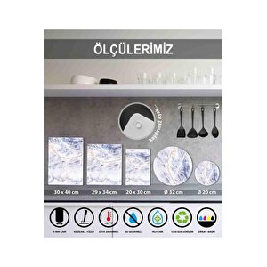 20x30 Cm Cam Kesme Tahtası Buğdaylı Ekmek