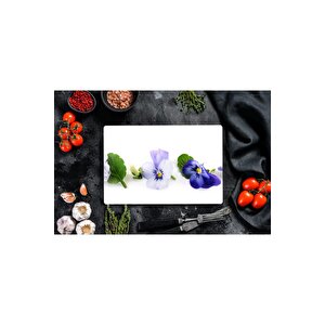 20x30 Cm Cam Kesme Tahtası Can Çiçeği