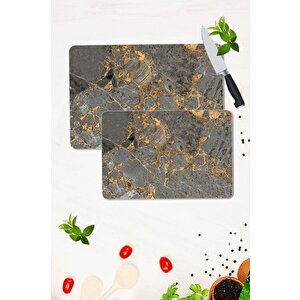 2' Li Takım 30x40 Cm Ve 20x30 Cm Model 62 Desenli Cam Kesim Tablası Ve Ocak Koruma