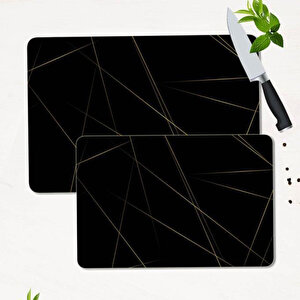 2' Li Takım 30x40 Cm Ve 20x30 Cm Led Desenli Cam Kesim Tablası Ve Ocak Koruma
