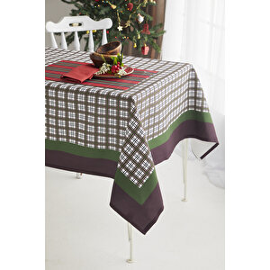 Ays Home Yeşil Kareli Pötikare Christmas Yemek Masa Örtüsü