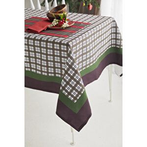 Ays Home Yeşil Kareli Pötikare Christmas Yemek Masa Örtüsü