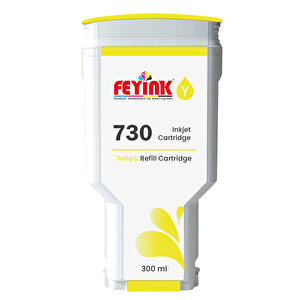 ® Hp 730 Yellow (y) Orijinal Mürekkep Dolumlu Feyink Kartuş 300 Ml Sarı, Uyumlu Makineler: T-1600, T-1700, T-2600