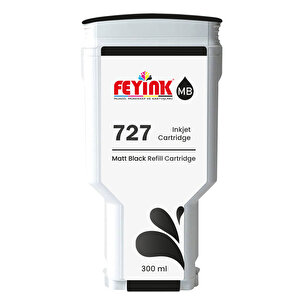 ® Hp 727 Matt Black (mb) Orijinal Mürekkep Dolumlu Feyink Kartuş 300 Ml Mat Siyah, Uyumlu: Hp Designjet T795, T1300, T1200, T2300