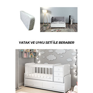 Pati̇ko Ms 290 Beyaz Büyüyebi̇len Beşi̇k Yatak Ve Uyku Seti̇ İle Bi̇rli̇kte