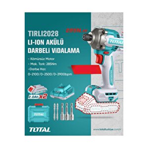 Li-ion Akülü Darbeli Vidalama Ve Somun Sıkma Kömürsüz Motor 285 Nm Yüksek Tork Tırlı2028