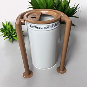 Dış Mekan Bahçe Çöp Kovası 30l Krem-kahve