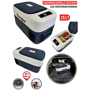 Hooger German Led Ekran 21-25 Lt Oto Karavan Tekne Tır Buzdolabı 12-24v -20 Derece Hızlı Soğutma