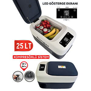 Hooger German Led Ekran 21-25 Lt Oto Karavan Tekne Tır Buzdolabı 12-24v -20 Derece Hızlı Soğutma