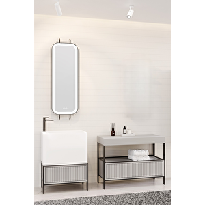 Greta 160 Cm Banyo Dolabı - Gri