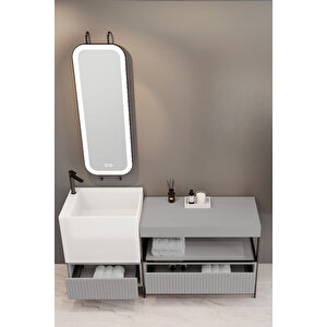 Greta 160 Cm Banyo Dolabı - Gri