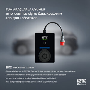 Sgstec Flex 22kw Soketli Elektrikli Araç şarj cihazı