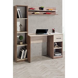 Çalışma Masası Petra Kitaplıklı Raflı Çalışma Masası Bilgisayar Masası