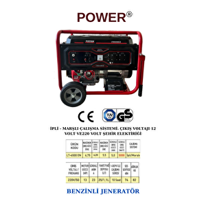 Power Lt6500 En 6,75 Kva Benzinli Jeneratör Ipli Marşlı