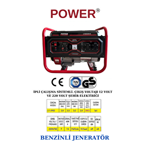 Power Lt3900 3.8 Kva 3.0 Kw Benzinli Jeneratör Ipli